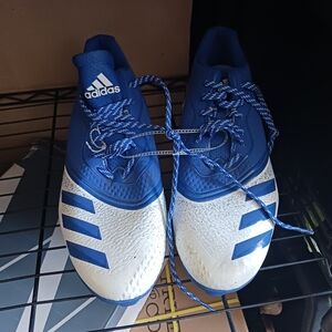 adidas Men's Icon Cleats V MD Low Football Rubber Blue White SZ14 used